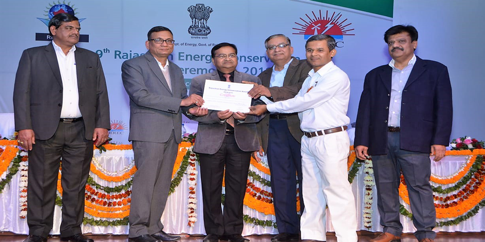 Govt of Rajasthan State Energy Conservation Award – 2018